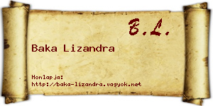 Baka Lizandra névjegykártya